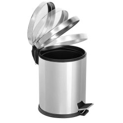 Rozsdamentes szemetes lábpedállal és tetővel, 5 l 