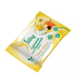 Silky 40 lapos 100% lebomló nedves toalettkendő, kamilla, körömvirág és aloe vera kivonattal