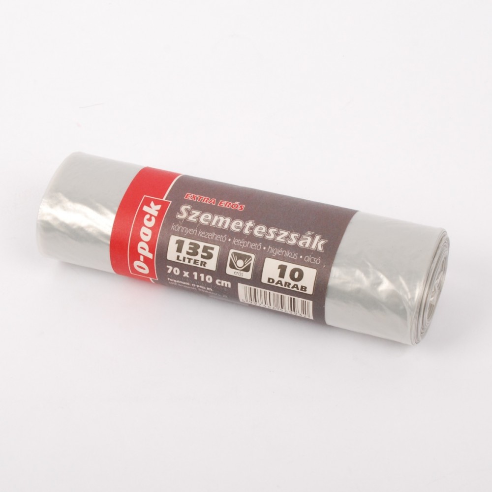 Image of Hulladékgyűjtő zsák ÁTLÁTSZÓ 135 l-es,10db-os,EXTRA