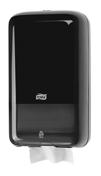 Image of 556008 Tork műanyag hajtogatott toalettpapír adagoló, fekete T3 rendszer