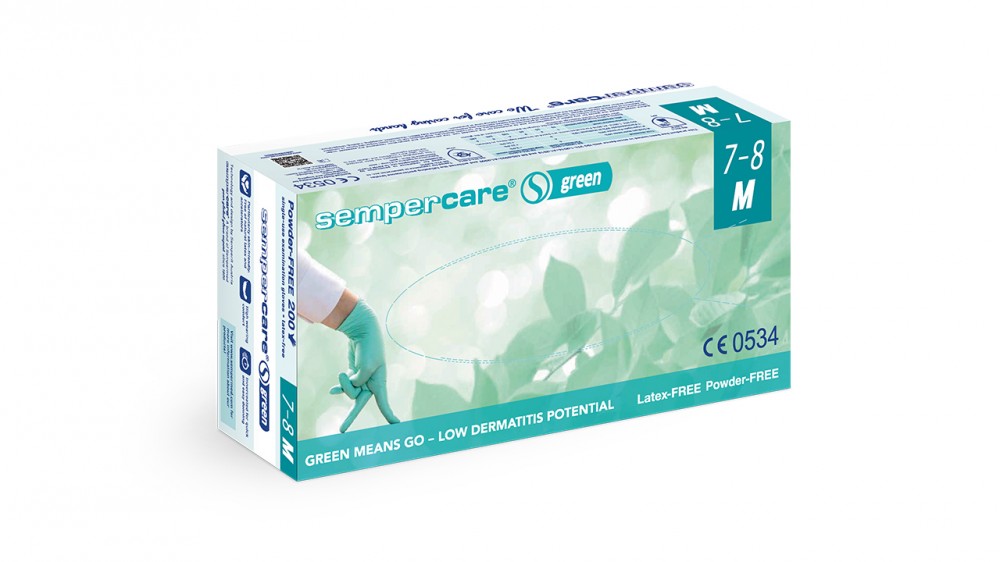 Image of Sempercare green nitril, púdermentes kesztyű,200db-os L méret