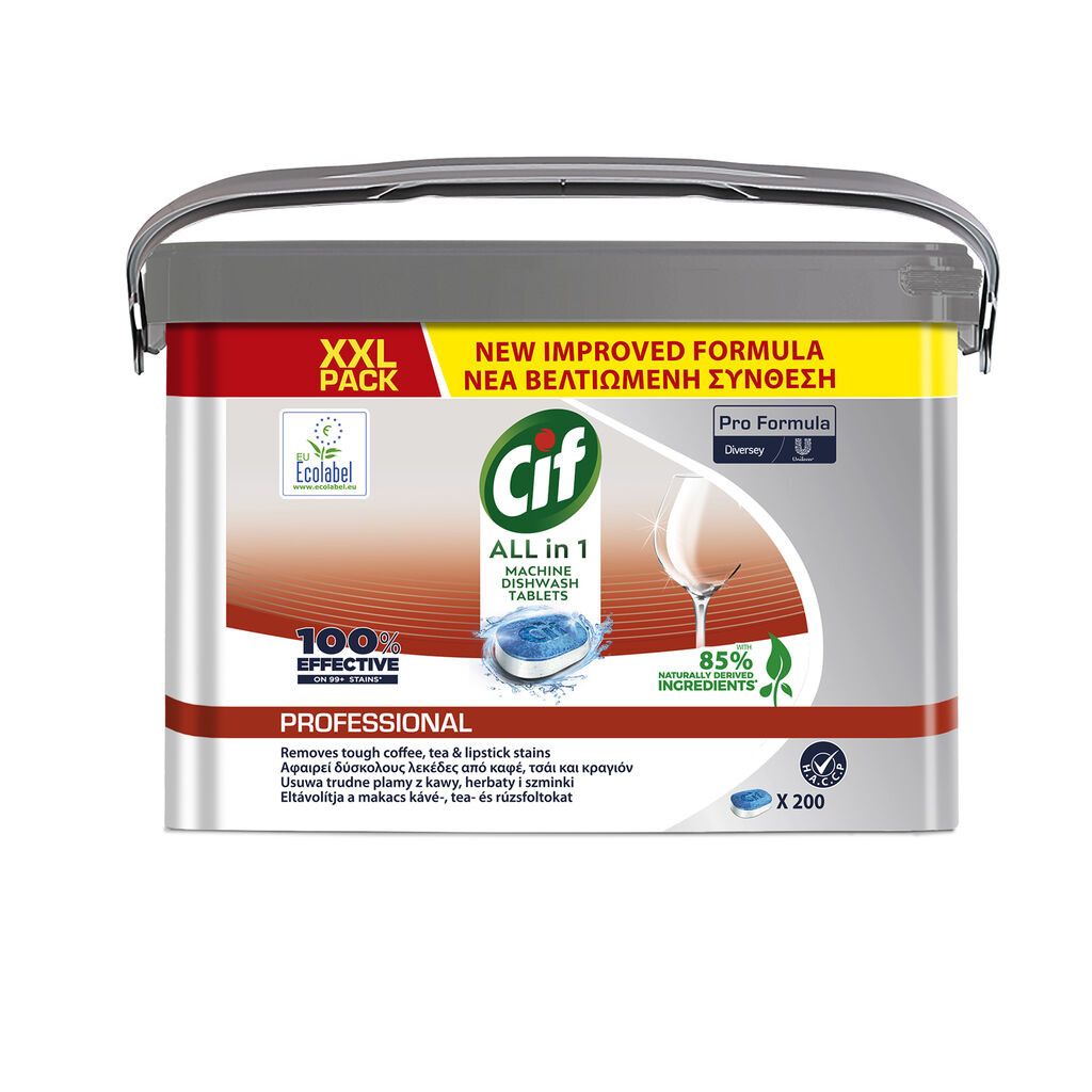 Image of Cif Pro Formula All in 1 Tablets 200x - All in 1 gépi mosogatótabletta